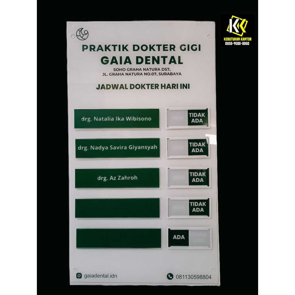 

Jual Papan Nama Geser Akrilik Papan Nama Signage Acrylic Custom