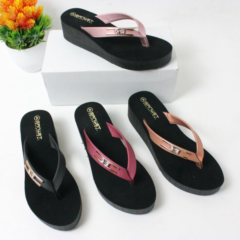 sandal wedges wanita terbaru sandal spons wanita