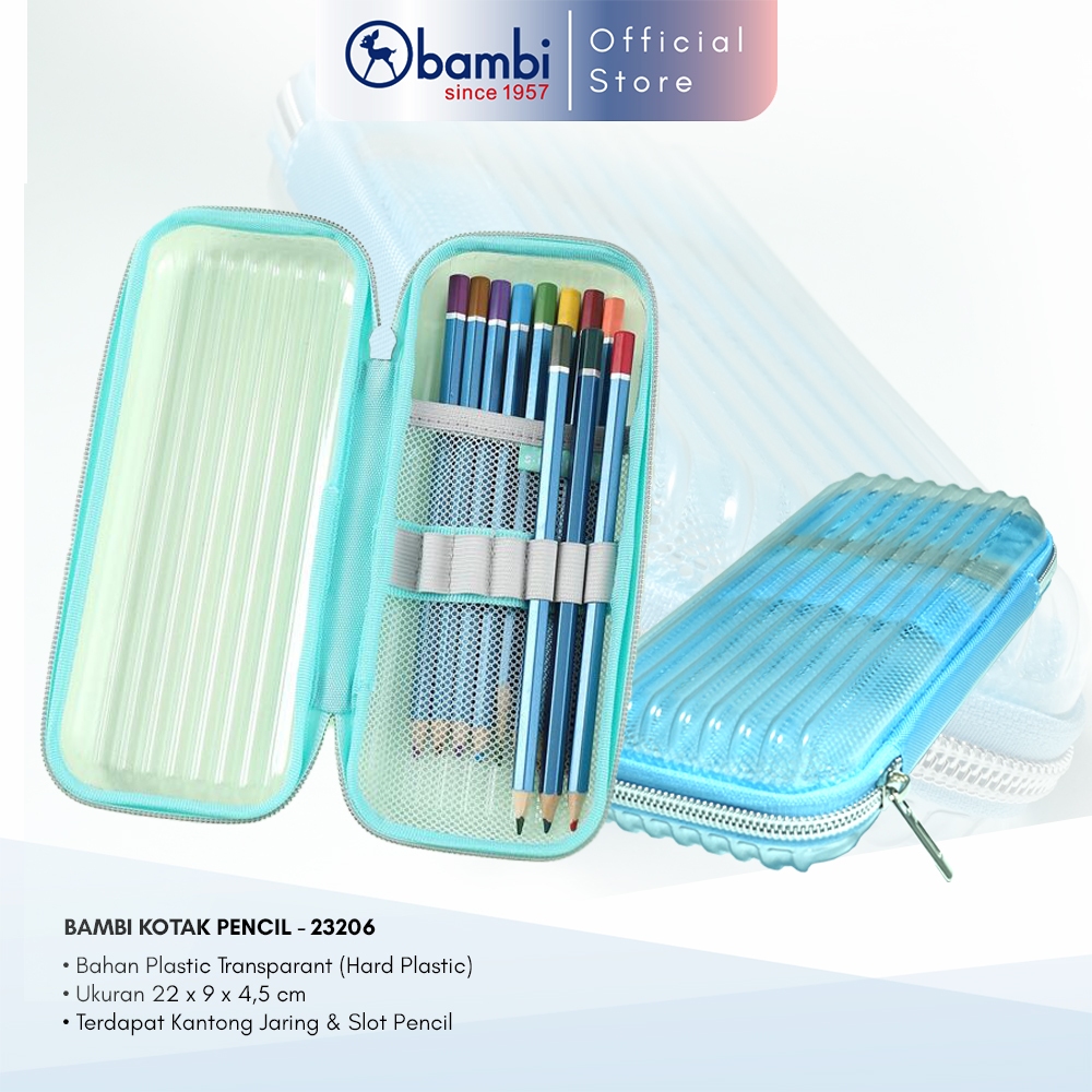 

Bambi Tempat Pensil Tipe Pencil Case & Pouch Boxes Edisi translucent Original