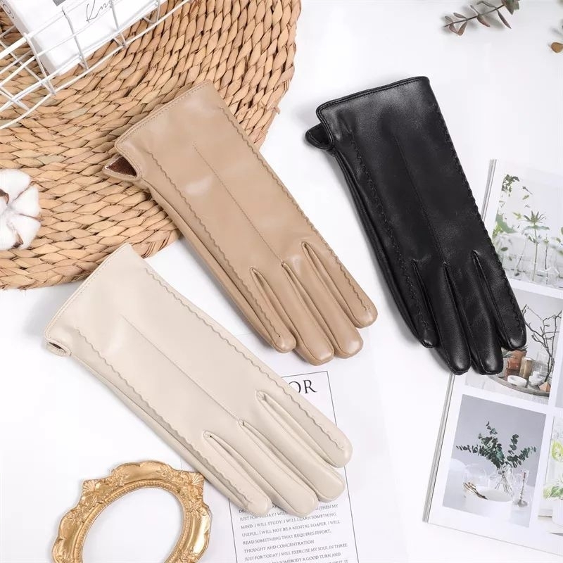 Sarung Tangan Kulit Wanita Touchscreen / Sarung Tangan Winter Musim Dingin Wanita / Sarung Tangan