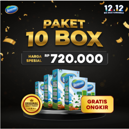 

PAKET 10 BOX GAMAMILK - Susu Kambing Etawa Plus Ekstrak Gamat - HALAL Dan BPOM