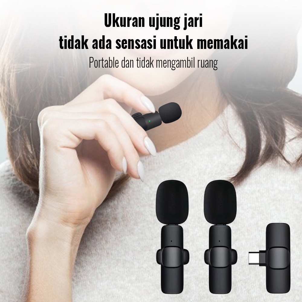 Klip Mobile game Live Nirkabel rekam audio rekam Mic portabel Untuk Lavalier rekaman HP Mikrofon And
