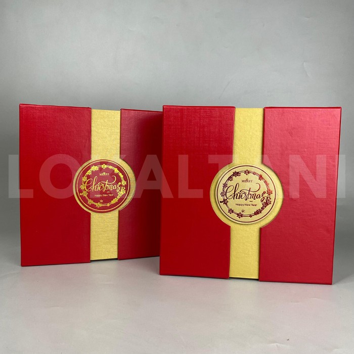

Box Hampers Natal Piramid/Box Kotak Persegi 22x22 Natal 4 Toples 250gr