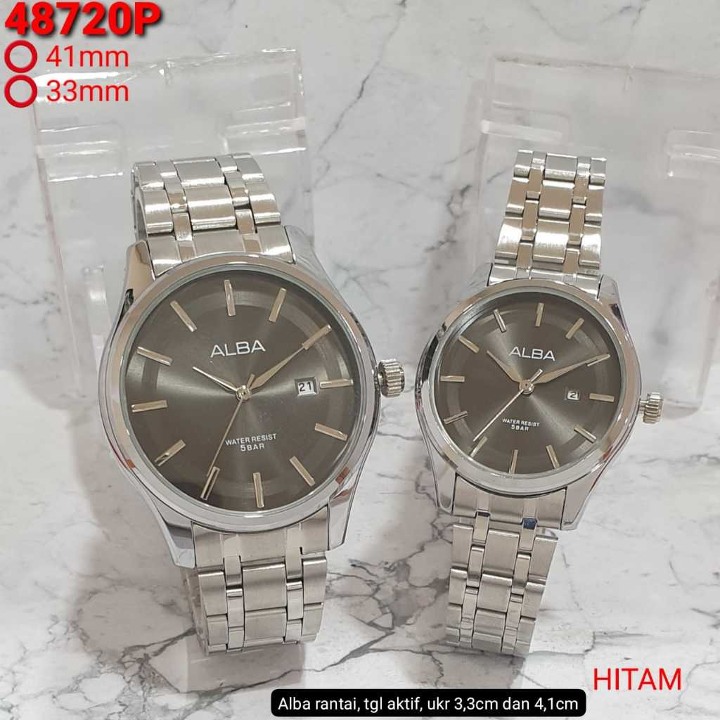 Jam Tangan Couple Pria/Wanita ALBA Tali Rantai 60Lv - Bisa COD/Beli Satuan