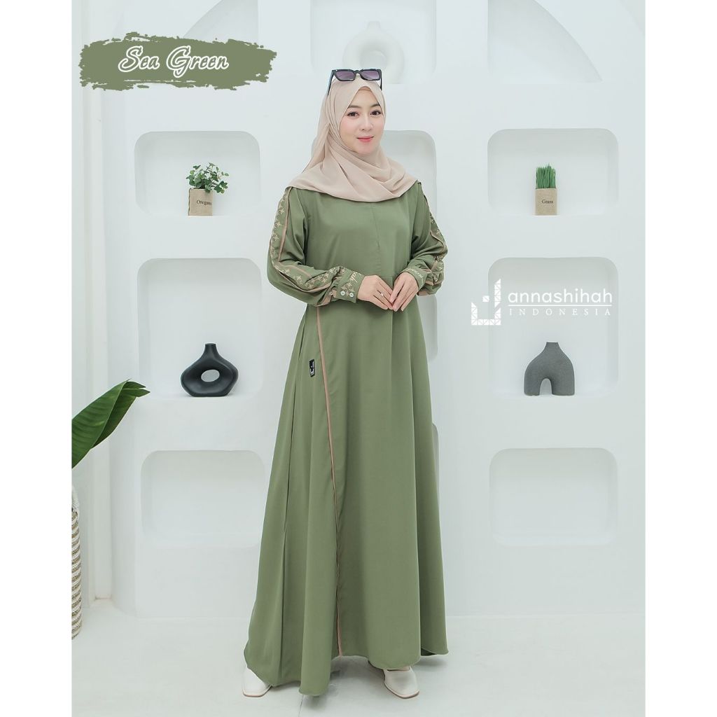 Lessy Dress By Annasihah bordir gamis yang paling bestseller harga grosir