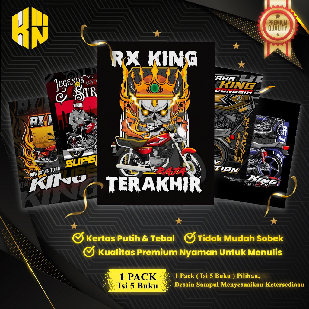 

KEN.IND - Buku Tulis Sekolah Custom Tema Motor RX KING Bergaris 38 Lembar 1 Pak Isi 5 Buku/ Buku Tulis Anime/ Buku Aesthetic/ Buku Catatan