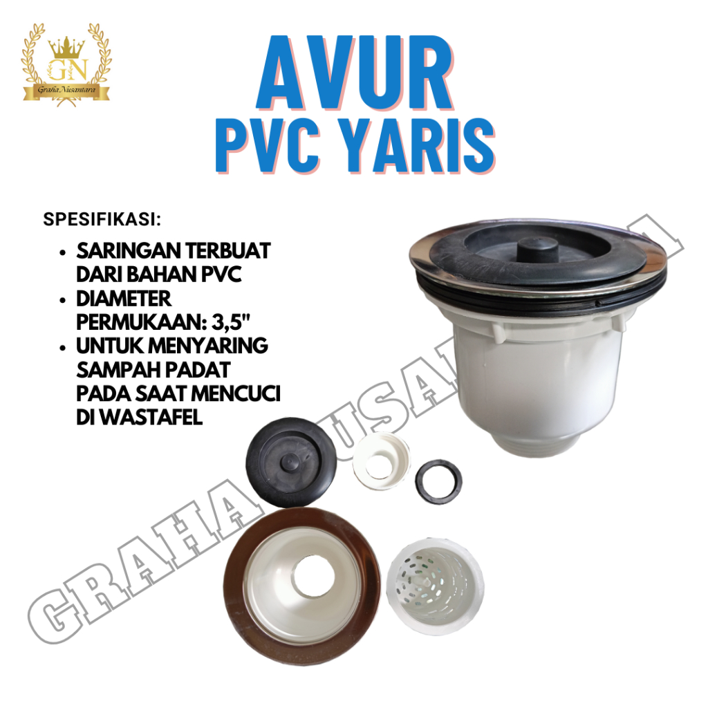 Avur PVC Yaris Saringan Sifon Wastafel