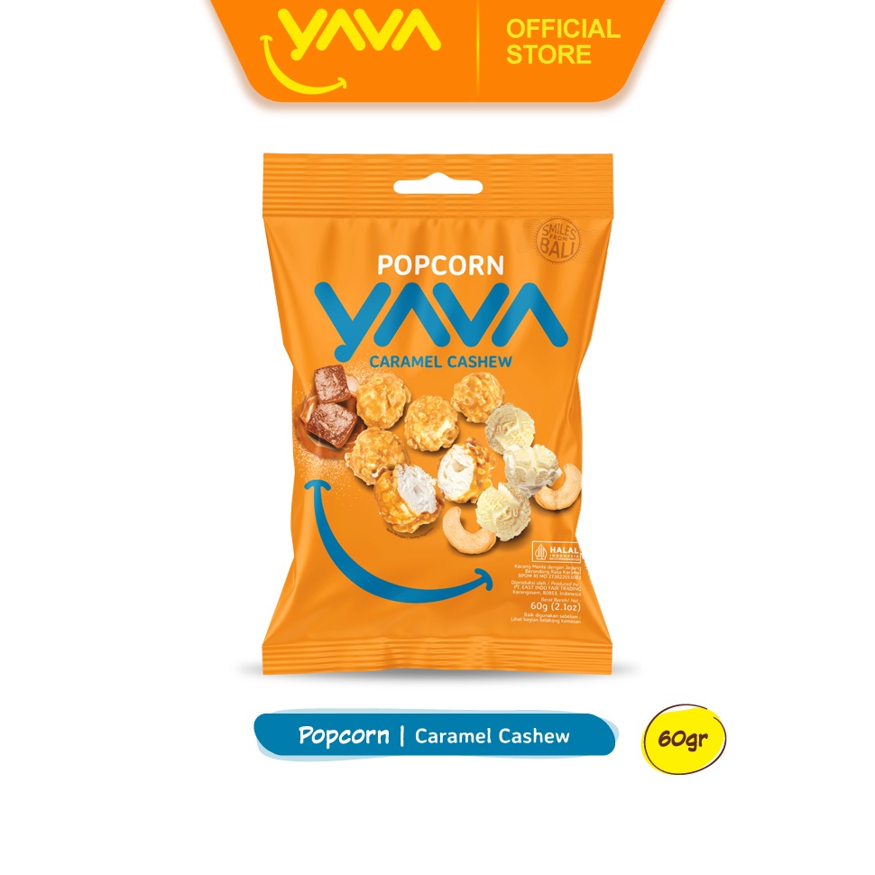 

[✉B72$] YAVA Popcorn Caramel Cashew 60g Baru Restok