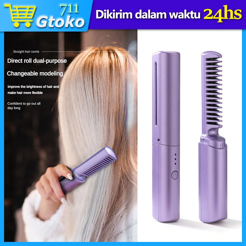 Sisir Catokan Pelurus Rambut Pria Wanita Styling Rambut Hair Straightener Curler