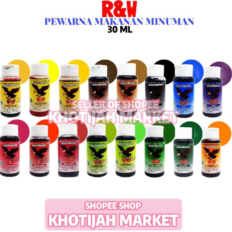 

Pewarna Makanan Minuman Rajawali R&W Cair 30ML