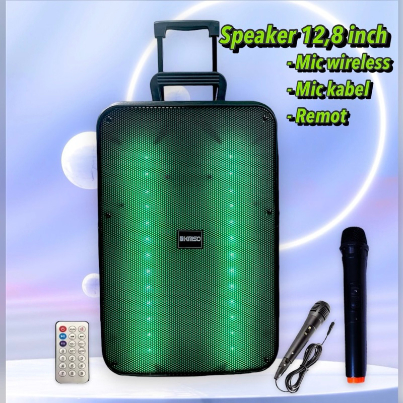 Speaker Bluetooth Portable Karaoke Kimiso 1285-12,8inch Mic wireless