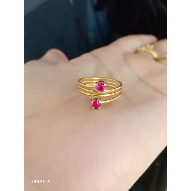 cincin lilit perak asli 925 lapise emas 22k