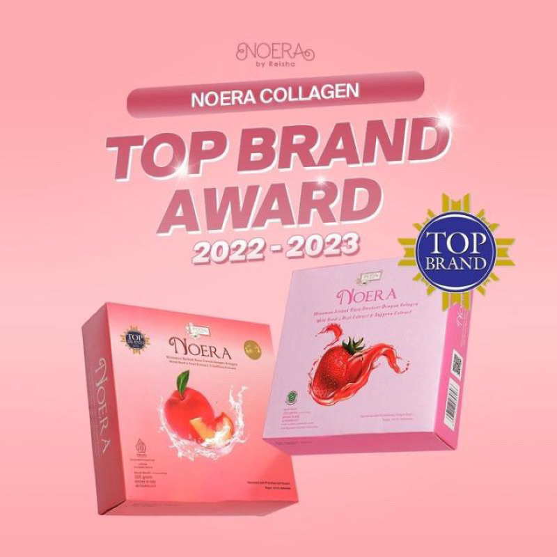 Noera Collagen Drink 15 pcs Strawberry With Birdnest and Safron Extract Minuman Kolagen Pencerah Bad