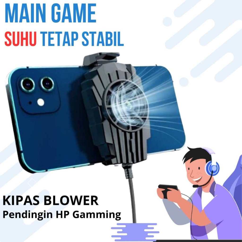 Pendingin HP Smartphone Untuk Main Game Kipas Pendingin Hp Android IPhone Cocok Untuk Live Streaming