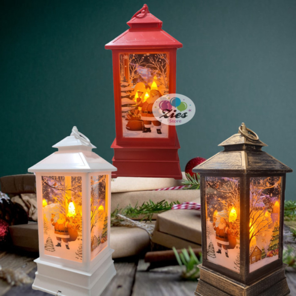 Promo lampu lentera lilin led natal / hiasan natal souvenir christmas 35cm - random Murah