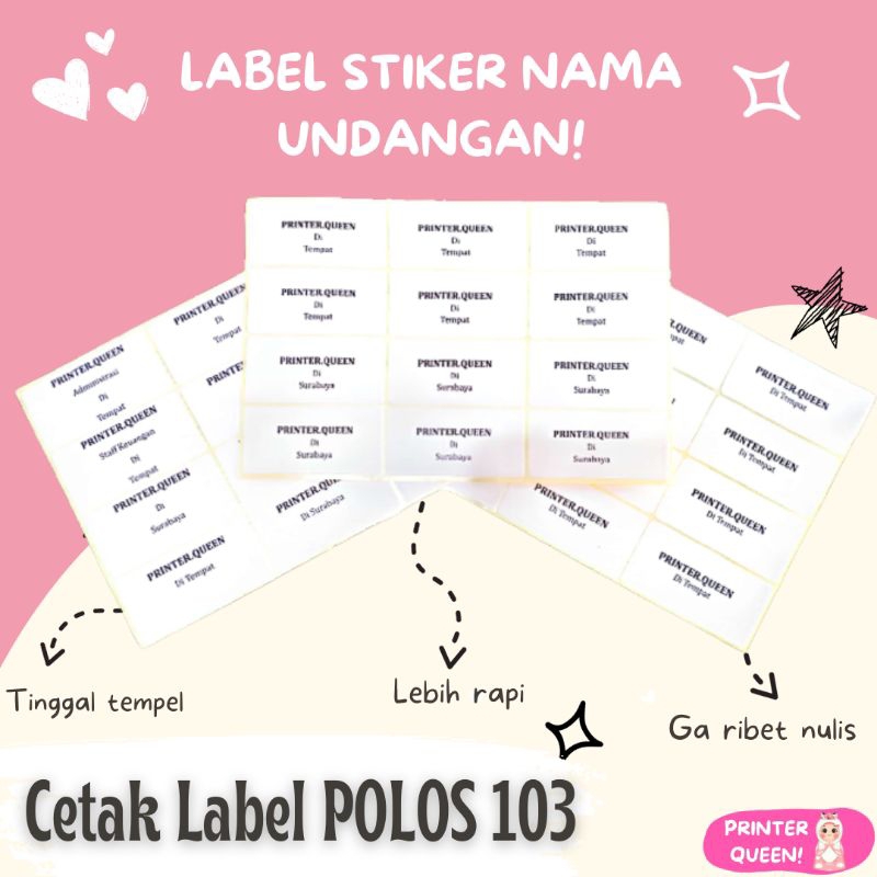 

Cetak Stiker Label Nama Undangan / Label 103