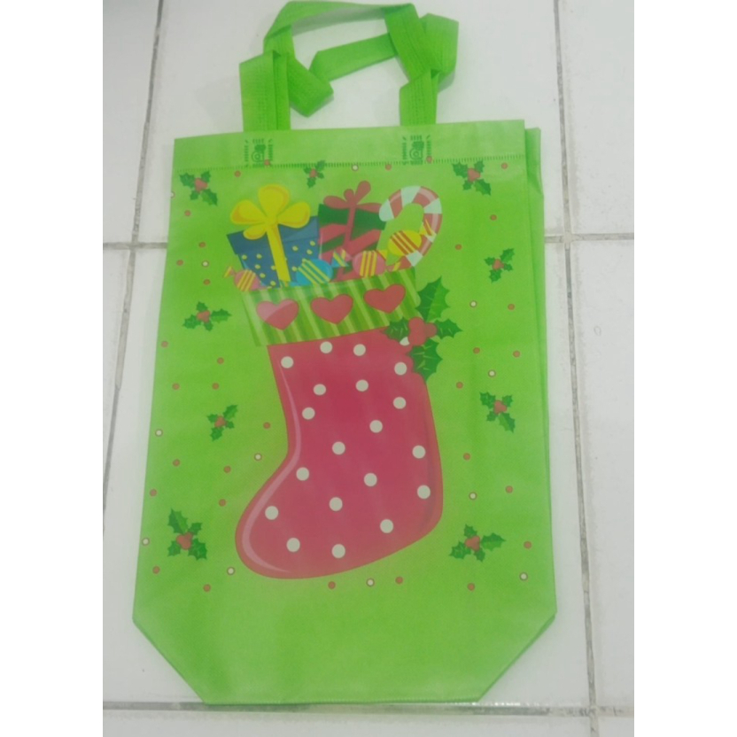 

Dijual kantong Natal kain plastik / christmas goodie bag - SOCK 30X40 CM Berkualitas