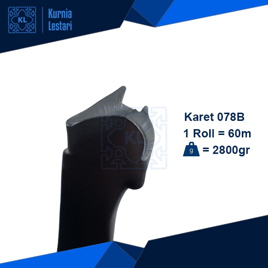 Karet 078B / Karet Kaca C Besar 1 Roll 60 Meter