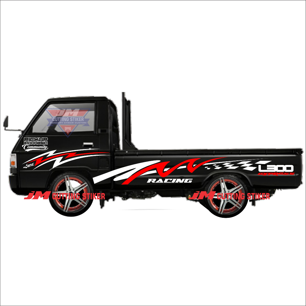 Stiker body samping pick up mitsubishi l300 cutting stiker variasi body pick up l300