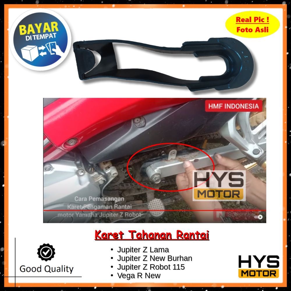 HYS Karet Bantalan Rantai Pengaman / Tahanan Swing Arm - Jupiter Z Old Lama Burhan Robot 115 Vega R 
