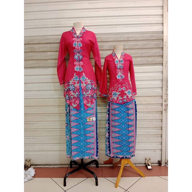 TOP Kebaya Encim Capel Motif Bunga~Kebaya Encim Kondangan~Kebaya Jumbo Set Rok