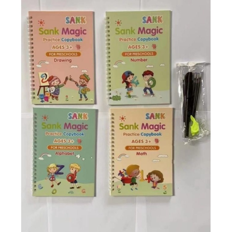 

!!FRG BUKU SANK MAGIC VIRAL 1 SET | 4 IN 1 ( 4 BUKU-PULPEN + REFIL ) / 1 67