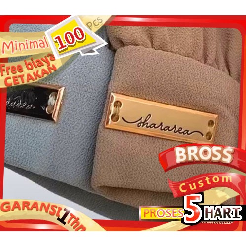 Label plat custom bandung bahan logam alloy kuningan & stainless untuk beragam kebutuhan bross & pin