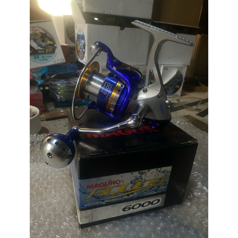 Reel Laut Maguro Aquos 6000 Body Graphite Ringan Kuat 10BB