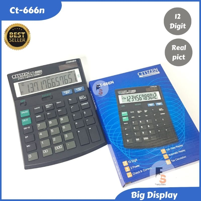 

Kalkulator Calculator Dagang Citizen Ct 666n Ukuran Angka Layar Besar Jumbo Big Display Kalkulator Chek Cek Ulang