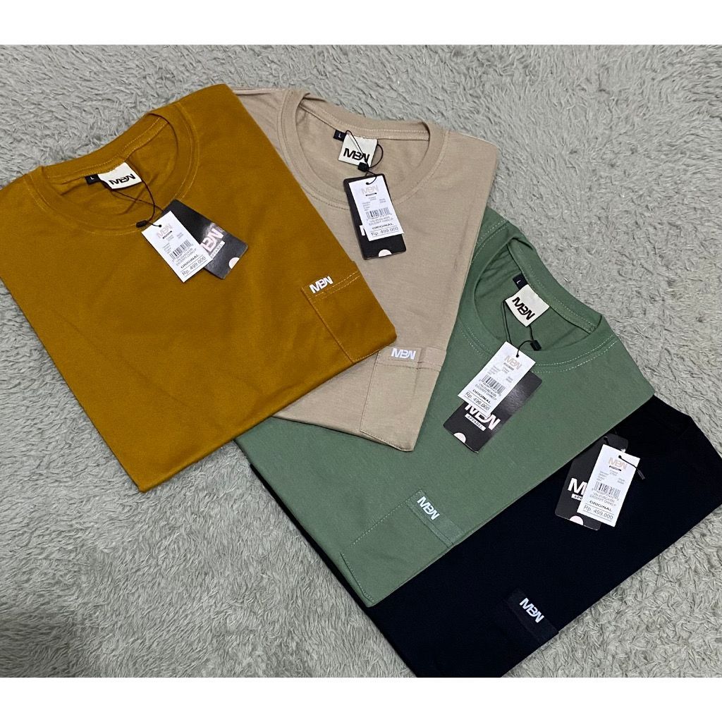 Paket 4 PCS 100 RB Baju Atasan T Shirt Kaos Pocket Distro MBE Pria Wanita Cowok Laki Laki cowo Dewas