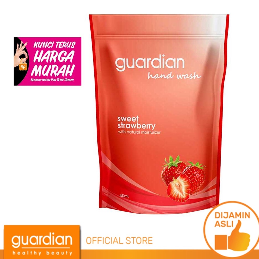FRMEO GUARDIAN Hand Wash Sweet Strawberry Pouch 450ml Refill Sabun Cuci Tangan Best ）┘