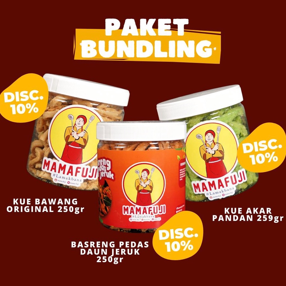 

EV7QT Mamafuji - HEMAT Paket Kue Bawang BEST SELLER Mama Fuji Cemilan Food a880
