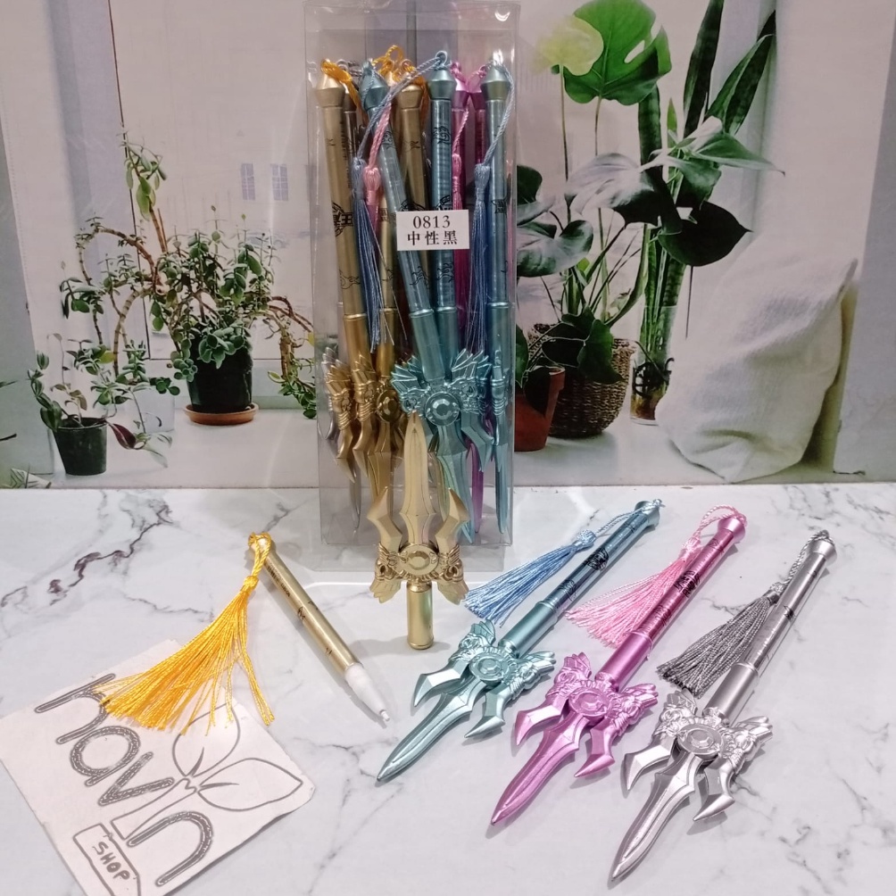 

68 (12PC) PEN GEL motif COWO PENA PULPEN kzng0