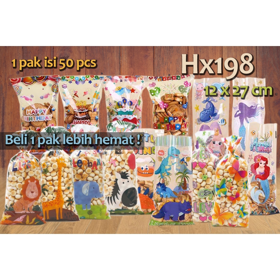 

HX198 [50 pcs] Plastik Bingkisan Souvenir Hadiah Snack Cookies Biskuit Permen