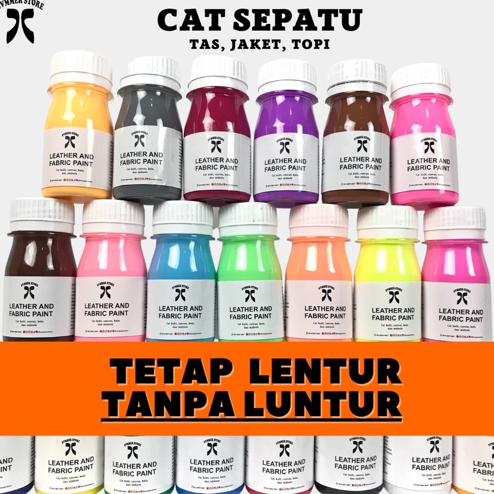 Laris✩ REPAINT CAT SEPATU TAS Leather dan Pabric Paint Acrylic 20ml 40ml Cat Kanvas Cat Kain Cat Kulit Cat Sol Sepatu Cat Lukis Jaket akrilik Not Angelus - Svmmerink Diskon