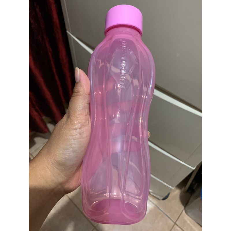 1 Pcs eco bottle 500 ml tupperware - pink, botol minum, tutup ulir