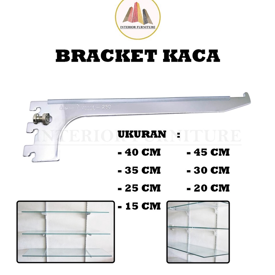 MODEL GME509 Bracket Kaca - Braket Daun Penyangga Rak Siku Penyangga Rak Braket Anddisplay
