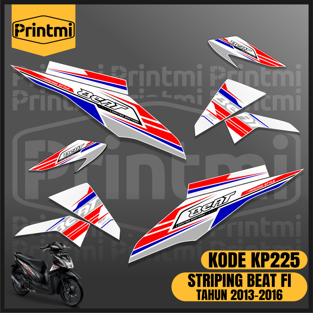 Striping Stiker Motor Beat Fi 2013 2014 2015 2016 Variasi List Skotlet Modifikasi Printmi KP225