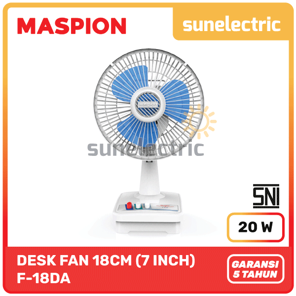 Maspion MSP F 18 DA Desk Fan / Kipas Angin Meja Osilasi 7 Inch / 18 cm F-18 DA / F18 DA / F 18DA