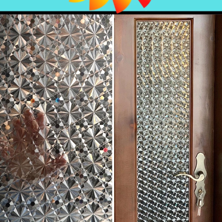 Kode MJC282 STICKER STIKER KACA HOLOGRAM DIAMOND SUNBLAST KACA STICKER SETIKER WALLPAPER PINTU JENDE