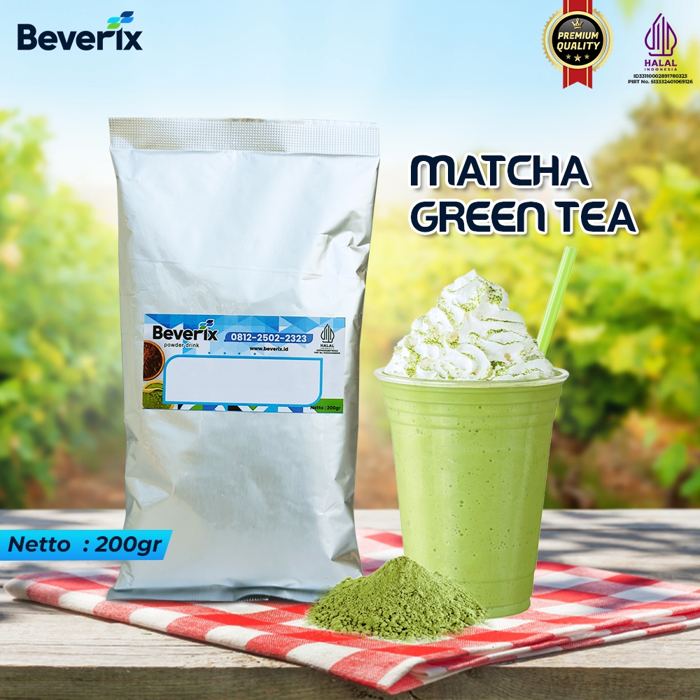 

Bubuk Minuman Teh Matcha Greentea Premium Beverix Powder Drink Kemasan 200 gram