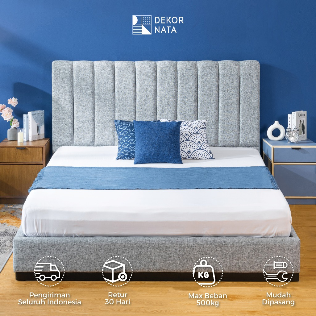 [FREE RAKIT] Dekornata - Riley Divan Tempat Tidur Laci Dipan Utuh Tanpa Kolong + Sandaran Kasur / Ra