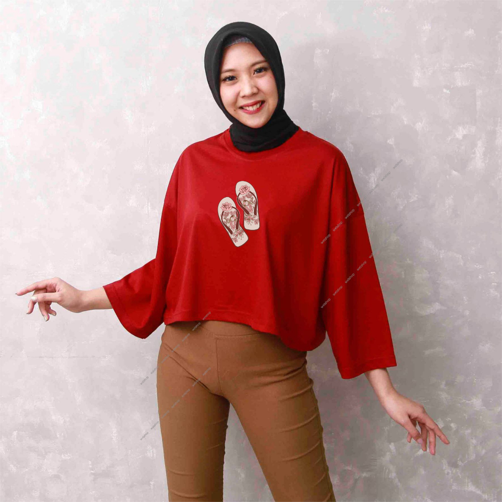 KAOS CROP kupu kupu TOP BASIC WANITA OVERSIZE TEE 2024 LUCCU