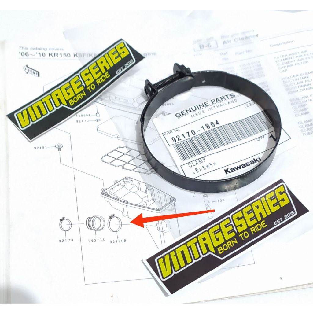 KLEM CLAMP BESAR KARET FILTER UDARA BOX FILTER KARBU NINJA RR NEW OLD 150 CLAMP 92170-1864 ORI ORIGI