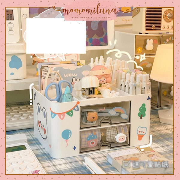 Kirei desktop organizer storage laci mini drawer tempat alat tulis multifungsi serbaguna lucu cute k