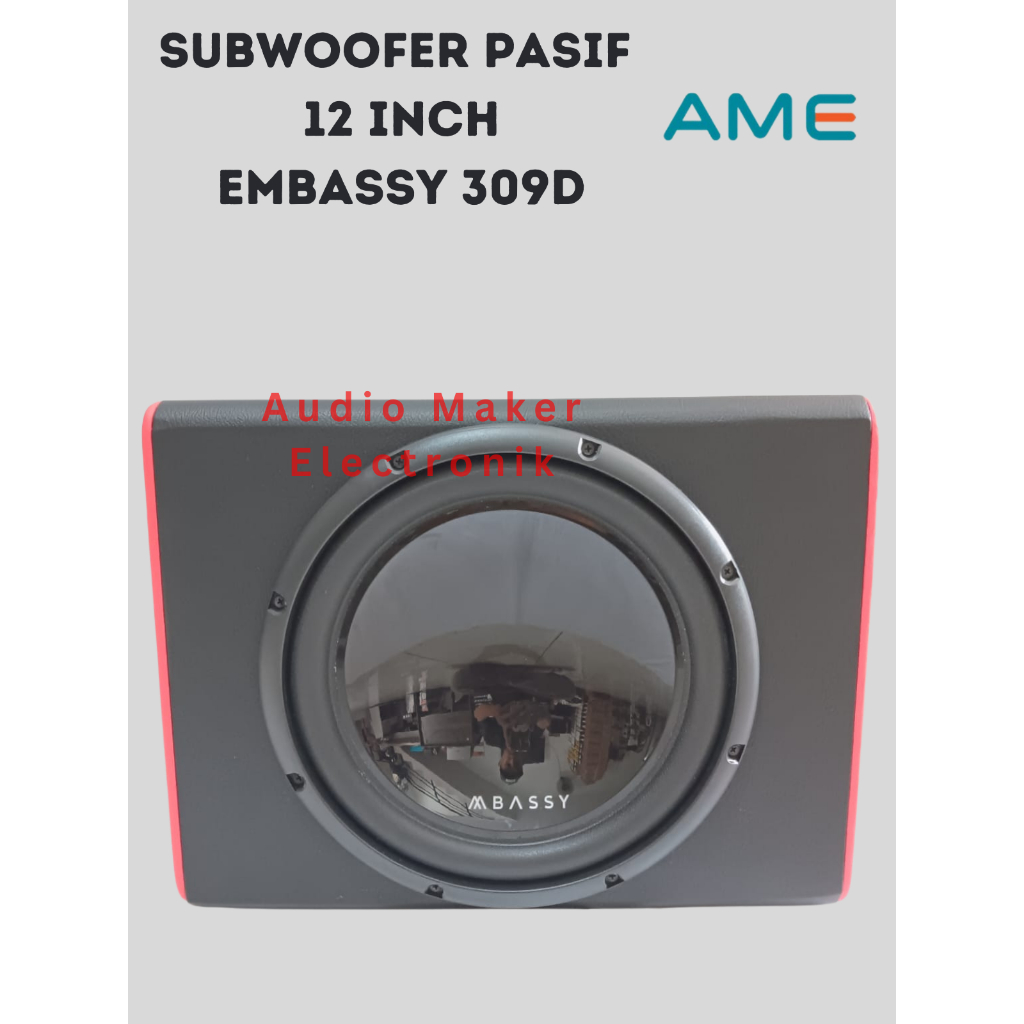 Subwoofer Pasif mobil EMBASSY ES 309D 12Inch Double coil + Box mdf tebal 1,8MM