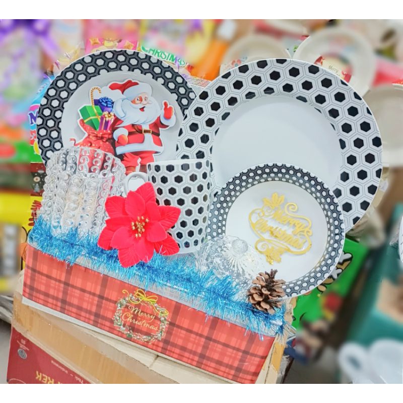 hampers piring natal parcel piring