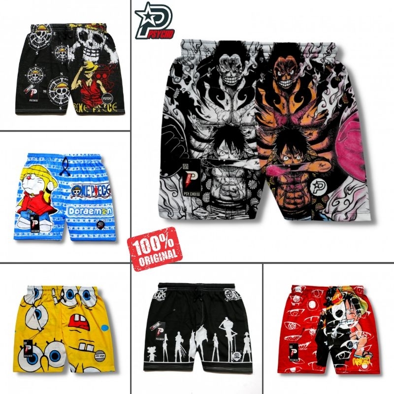 Celana Kolor Pendek Best Seller III Motif Kartun Anime One Piece - Pakaian Dalam Pria Distro | Bokse