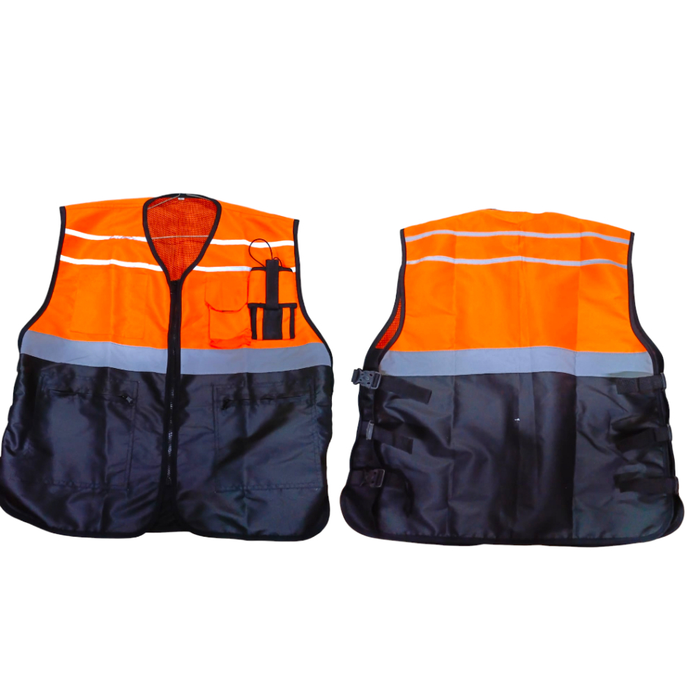 Rompi taslan kombinasi 5 kantong / rompi proyek safety k3 Taslan 5 kantong