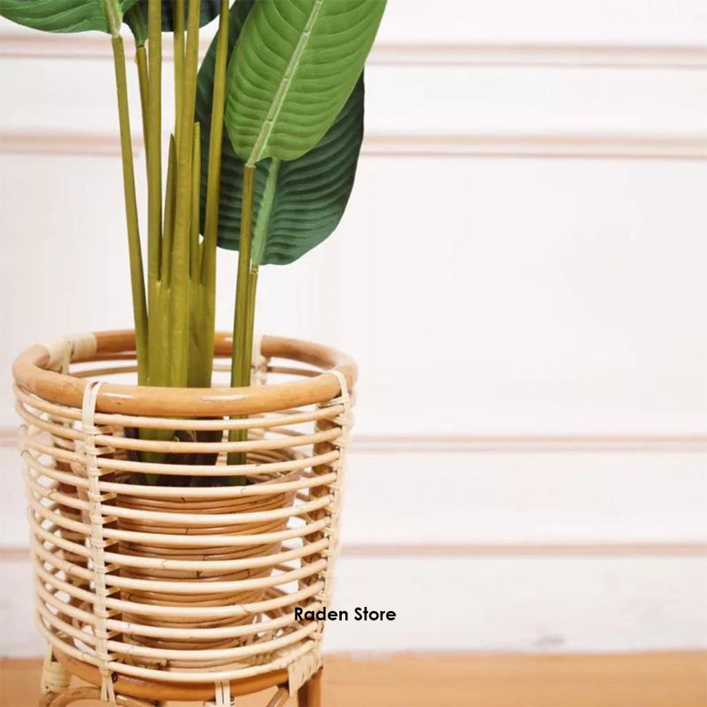 Standing Pot Bunga Rotan Keranjang Pot Tinggi 40 55 70 cm